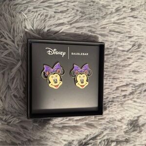 Baublebar Disney Minnie Mouse Halloween Cat Ears Purple Bow Earring